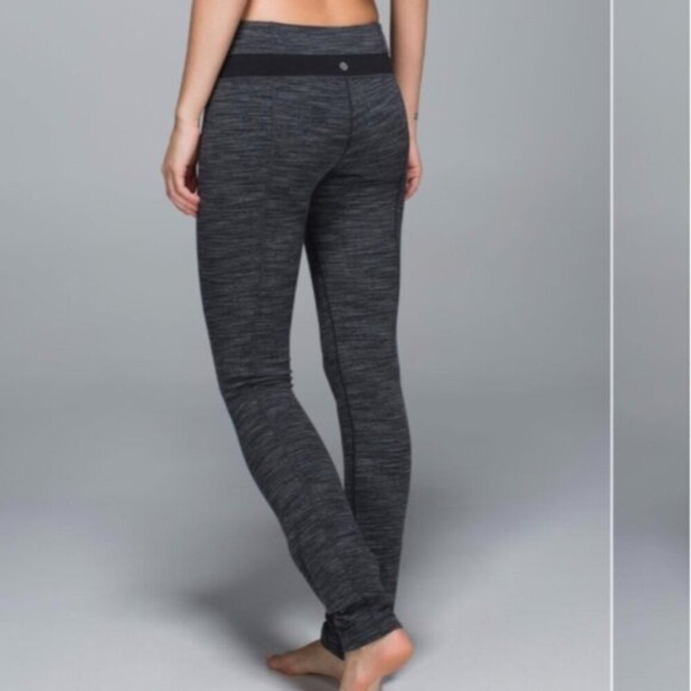Lululemon Skinny Groove Pant Diamond Jacquard Space Dye Black Deep Coal / Black